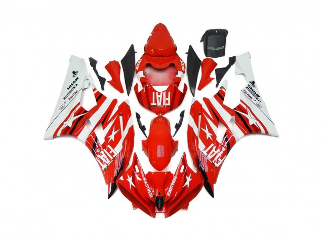 06-07 Red and White Star Fiat R6 Fairings 06-07 Red and White Star Fiat R6 Fairings