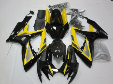 06-07 Silver and Black Yellow GSXR 600-750 Fairings