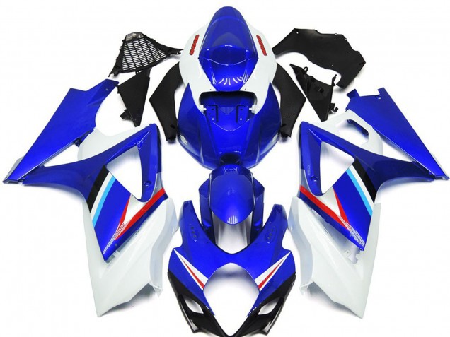 07-08 Blue and White Gloss GSXR 1000 Fairings 07-08 Blue and White Gloss GSXR 1000 Fairings