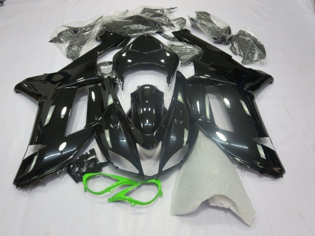 07-08 Gloss Black Green ZX6R Fairings 07-08 Gloss Black Green ZX6R Fairings