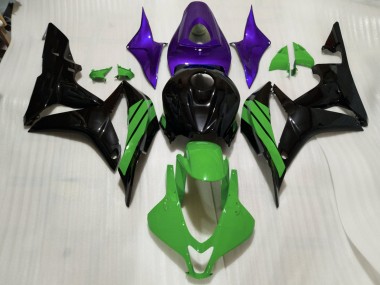 07-08 Gloss Black & Green and Purple Accents CBR600RR Fairings