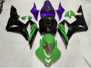 07-08 Gloss Black & Green and Purple Accents CBR600RR Fairings
