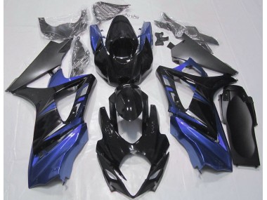 07-08 Gloss Black and Blue GSXR 1000 Fairings