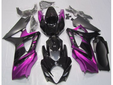 07-08 Gloss Black and Pink GSXR 1000 Fairings