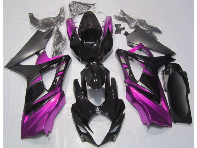 07-08 Gloss Black and Pink GSXR 1000 Fairings 07-08 Gloss Black and Pink GSXR 1000 Fairings