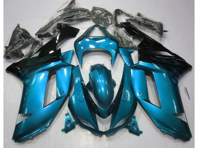 07-08 Gloss Light Blue & Black ZX6R Fairings 07-08 Gloss Light Blue & Black ZX6R Fairings