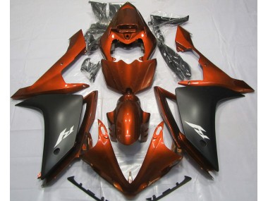 07-08 Gloss Orange and Black R1 Fairings