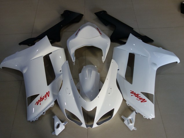 07-08 Gloss White & Red Logos ZX6R Fairings 07-08 Gloss White & Red Logos ZX6R Fairings