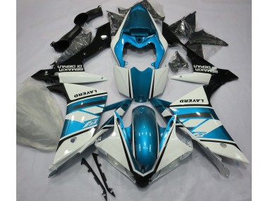 07-08 Gloss White and Light Blue R1 Fairings