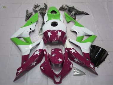 07-08 Green and Maroon Stars and Stripes CBR600RR Fairings