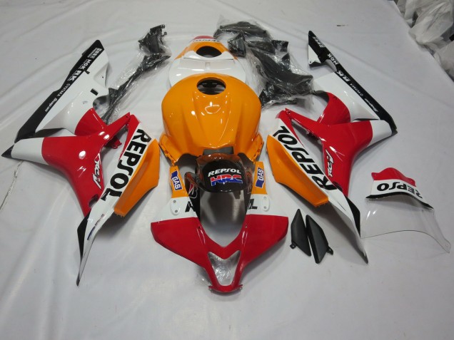 07-08 Light Orange and White Repsol CBR600RR Fairings 07-08 Light Orange and White Repsol CBR600RR Fairings