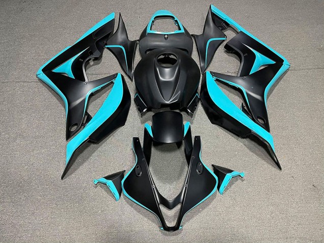 07-08 Matte Black & Cyan CBR600RR Fairings 07-08 Matte Black & Cyan CBR600RR Fairings