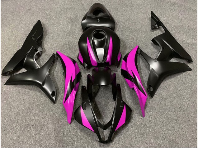 07-08 Matte Black & Pink Design CBR600RR Fairings 07-08 Matte Black & Pink Design CBR600RR Fairings