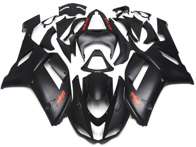 07-08 Matte Black Red Decals ZX6R Fairings 07-08 Matte Black Red Decals ZX6R Fairings