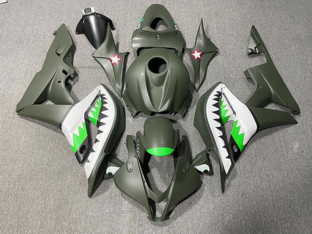 07-08 Matte Green & LightGreen Shark CBR600RR Fairings 07-08 Matte Green & LightGreen Shark CBR600RR Fairings