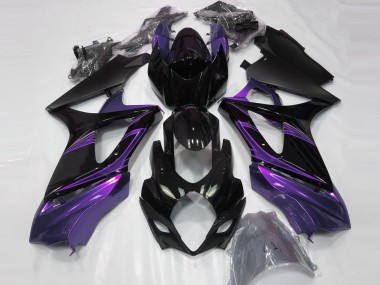 07-08 Mood Purple and Gloss Black GSXR 1000 Fairings
