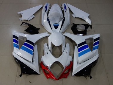 07-08 OEM Style Blue and White GSXR 1000 Fairings