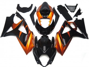 07-08 Orange and Gloss Black Style GSXR 1000 Fairings