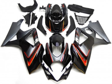 07-08 Silver and Black with Red GSXR 1000 Fairings