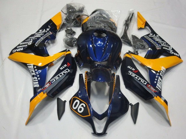 07-08 Special Deep Blue and Yellow CBR600RR Fairings 07-08 Special Deep Blue and Yellow CBR600RR Fairings