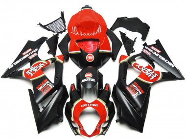 07-08 Vibrant Matte Black Custom Lucky Strike GSXR 1000 Fairings