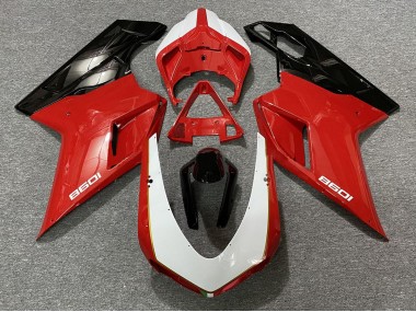 07-14 Black Red White Ducati 848 1098 1198 Fairings