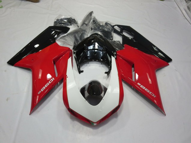 07-14 Black Red and White Ducati 848 1098 1198 Fairings 07-14 Black Red and White Ducati 848 1098 1198 Fairings