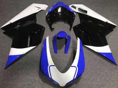 07-14 Gloss Blue White and Black Ducati 848 1098 1198 Fairings