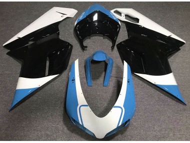 07-14 Gloss Light Blue White and Black Ducati 848 1098 1198 Fairings