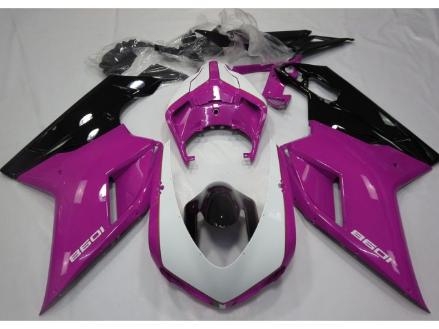 07-14 Gloss Pink & White Ducati 848 1098 1198 Fairings 07-14 Gloss Pink & White Ducati 848 1098 1198 Fairings
