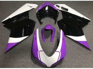 07-14 Gloss Purple White and Black Ducati 848 1098 1198 Fairings