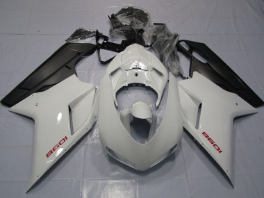07-14 Red White and Matte Black Ducati 848 1098 1198 Fairings