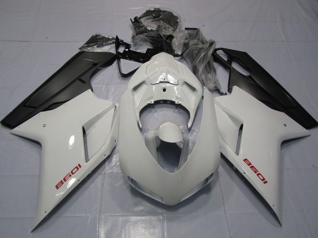 07-14 Red White and Matte Black Ducati 848 1098 1198 Fairings