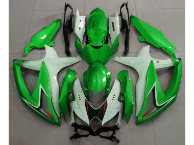 08-10 Gloss Green & White GSXR 600-750 Fairings