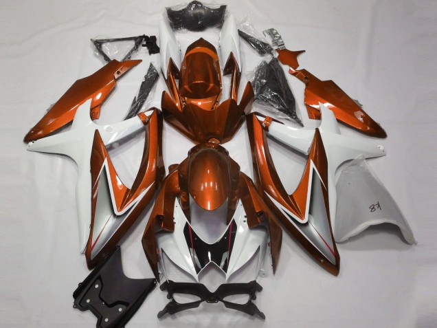 08-10 Gloss Orange and White GSXR 600-750 Fairings 08-10 Gloss Orange and White GSXR 600-750 Fairings