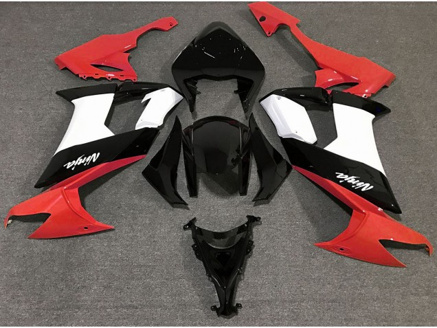08-10 Gloss Red Black and White ZX10R Fairings 08-10 Gloss Red Black and White ZX10R Fairings