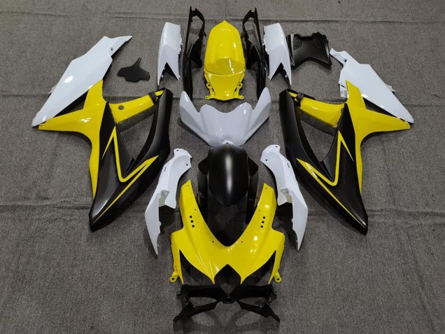 08-10 Gloss Yellow and White GSXR 600-750 Fairings 08-10 Gloss Yellow and White GSXR 600-750 Fairings