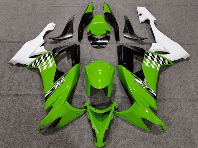 08-10 Green and White Cheq ZX10R Fairings 08-10 Green and White Cheq ZX10R Fairings
