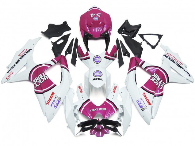 08-10 Pink 34 Lucky Strike GSXR 600-750 Fairings 08-10 Pink 34 Lucky Strike GSXR 600-750 Fairings