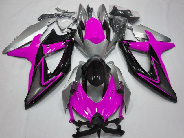 08-10 Pink and Silver GSXR 600-750 Fairings 08-10 Pink and Silver GSXR 600-750 Fairings