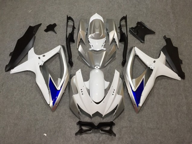 08-10 Silver White Blue GSXR 600-750 Fairings 08-10 Silver White Blue GSXR 600-750 Fairings