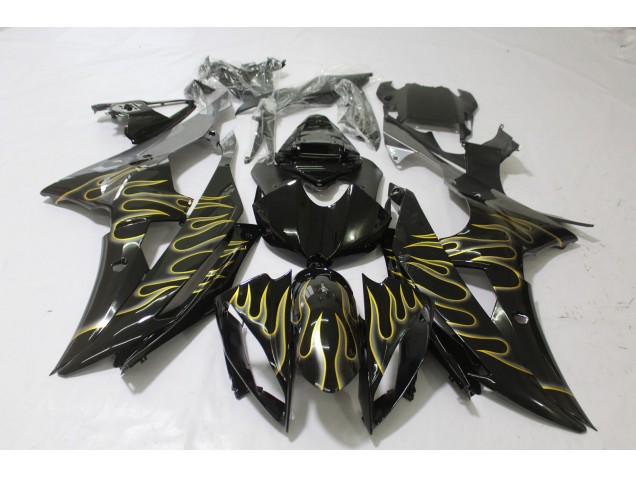 08-16 Gloss Black & Flame R6 Fairings 08-16 Gloss Black & Flame R6 Fairings
