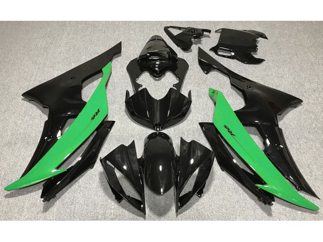 08-16 Gloss Black & Green R6 Fairings 08-16 Gloss Black & Green R6 Fairings