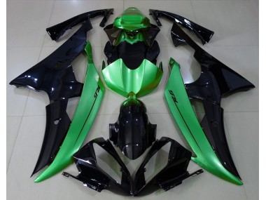08-16 Gloss Black & Light Green R6 Fairings