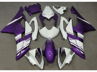 08-16 Gloss White and Purple OEM Style R6 Fairings