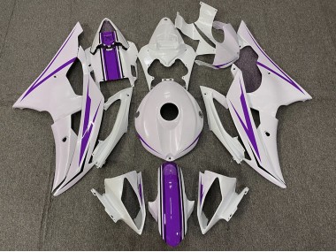 08-16 Gloss White and Purple R6 Fairings
