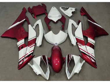 08-16 Gloss White and Red OEM Style R6 Fairings