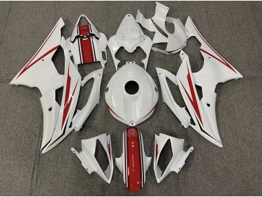 08-16 Gloss White and Red R6 Fairings