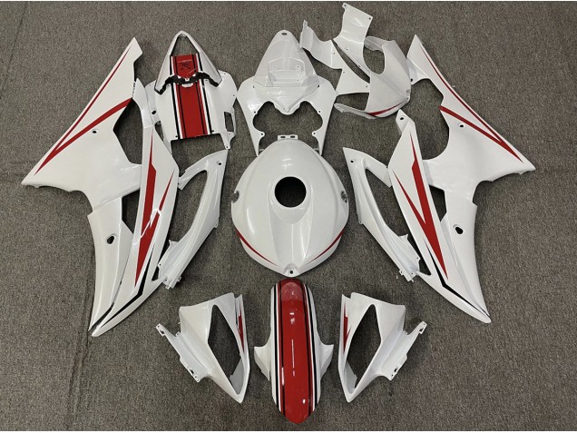 08-16 Gloss White and Red R6 Fairings 08-16 Gloss White and Red R6 Fairings
