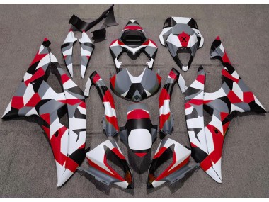 08-16 Red Camo Plain R6 Fairings